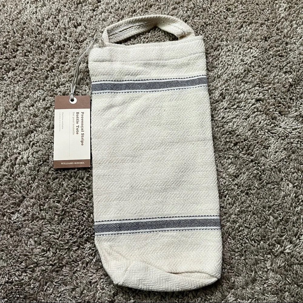 Williams Sonoma Provençal Stripe Bottle Tote Wine Gift